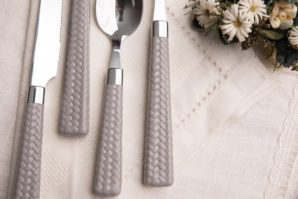 BAVARIA SET POSATE 24PZ MANICO GRIGIO