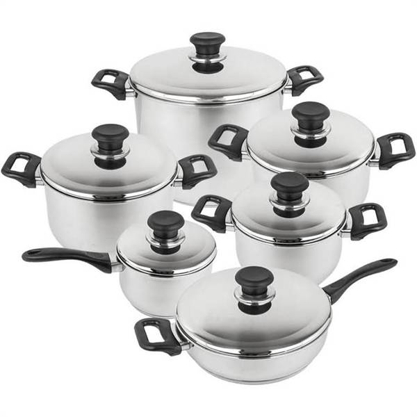 BAVARIA BATTERIA DI PENTOLE 12PZ P/CIECO 
