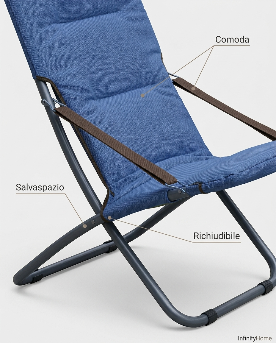 Sedia relax blu - dettaglio
