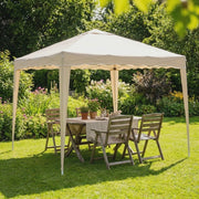 Video gazebo pieghevole beige 3x3 montato in giardino